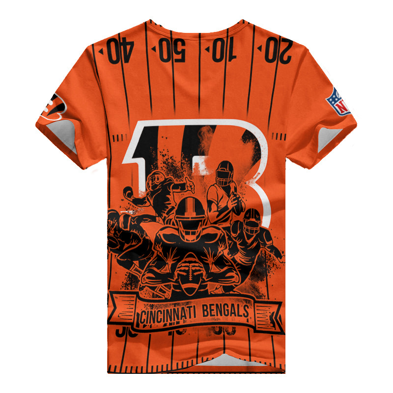 Cincinnati Bengals Summer V-neck Women T-shirt Back