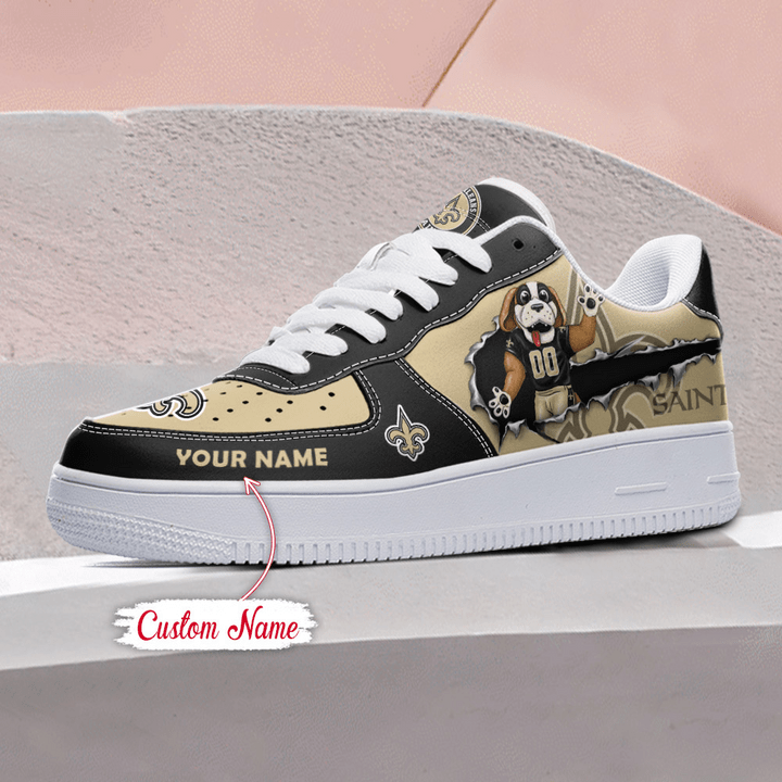 New Orleans Saints Custom Name Air Force 1 Sneaker