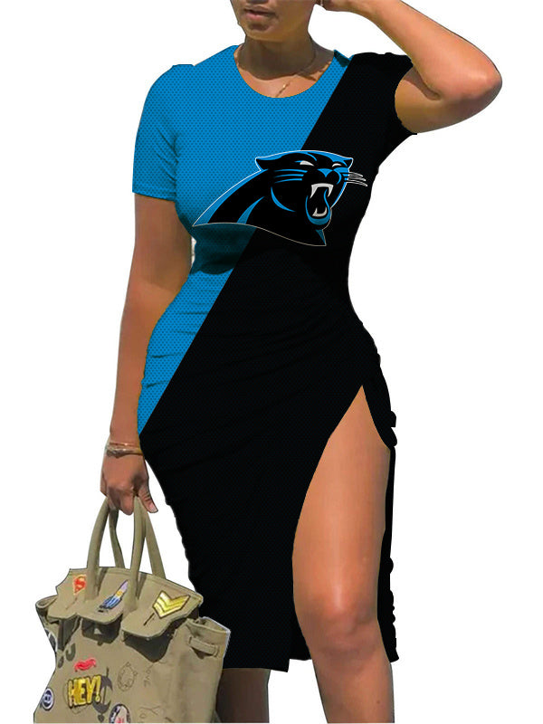 Carolina Panthers Slit Bodycon Dress