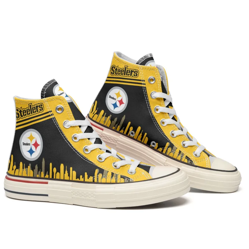 Pittsburgh Steelers High Top Shoes Side View