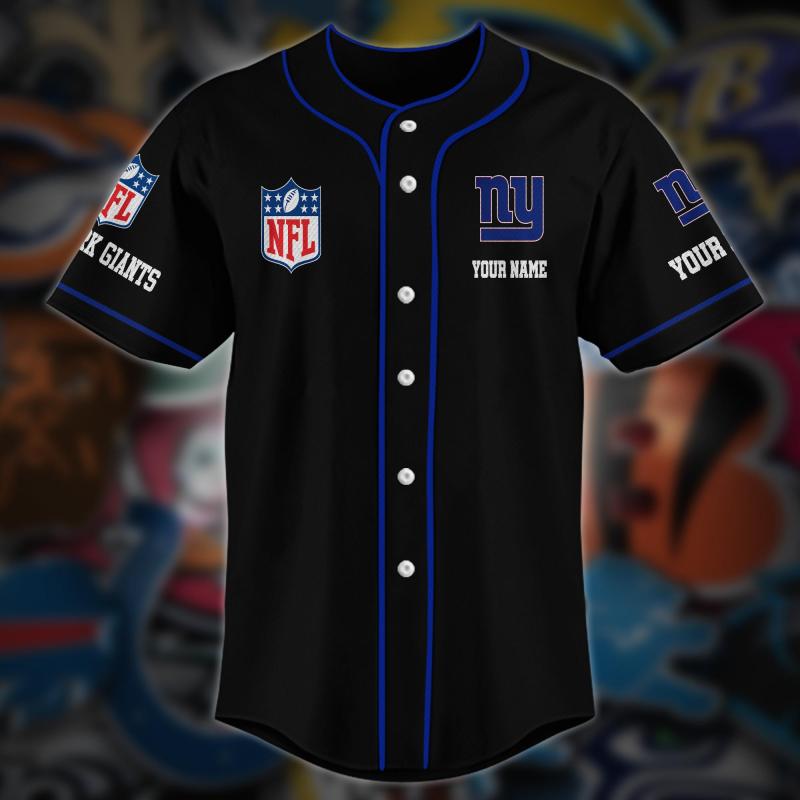 New York Giants Personalized Baseball Jersey - Side View