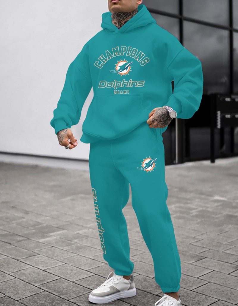 Miami Dolphins Combo Hoodie and Sweatpants back view