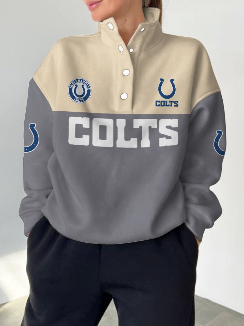 Indianapolis Colts Casual Colorful Stand Collar Sweatshirt