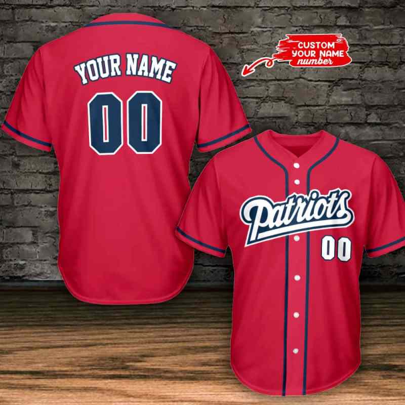New England Patriots Pink Baseball Jersey