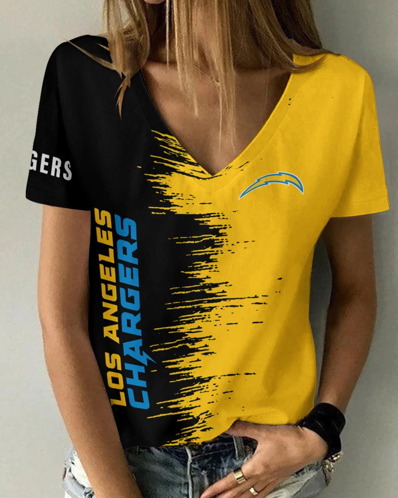 Los Angeles Chargers Summer V-Neck Women T-Shirt