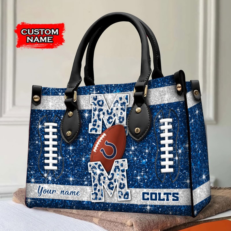Indianapolis Colts Personalized Leather Hand Bag Image 2
