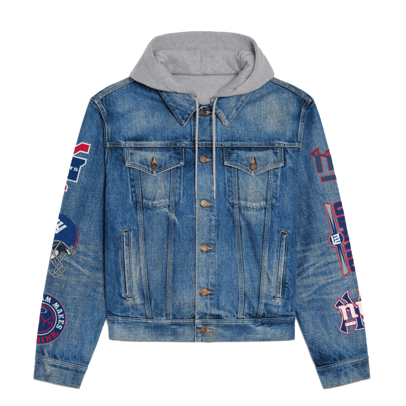 New York Giants Denim Jacket Back Design