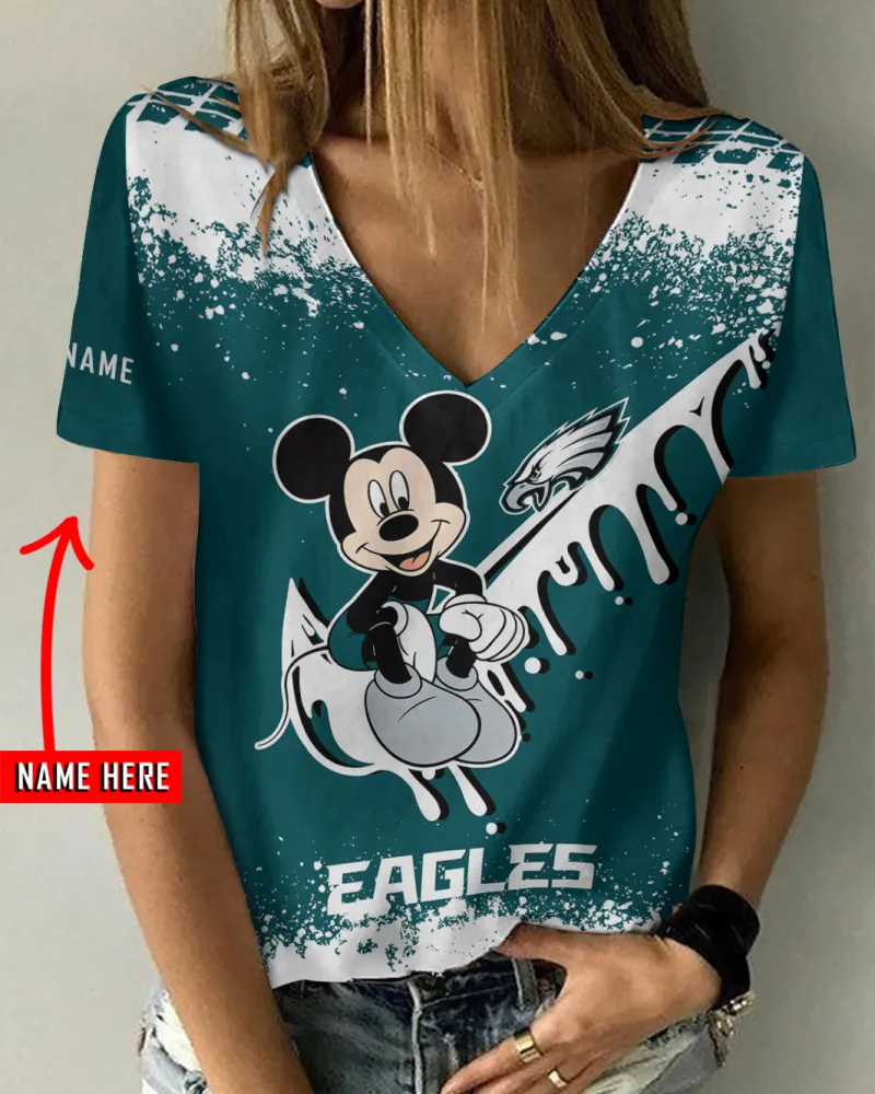 Philadelphia Eagles V-neck T-shirt 1
