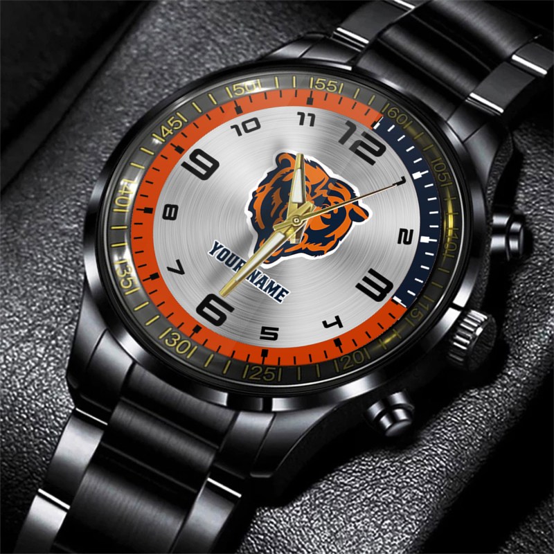 Chicago Bears NFL Personalized Black Hand Watch 2