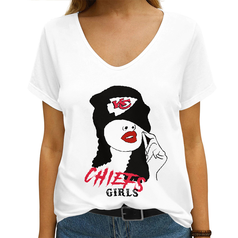 Kansas City Chiefs V-neck Women T-shirt