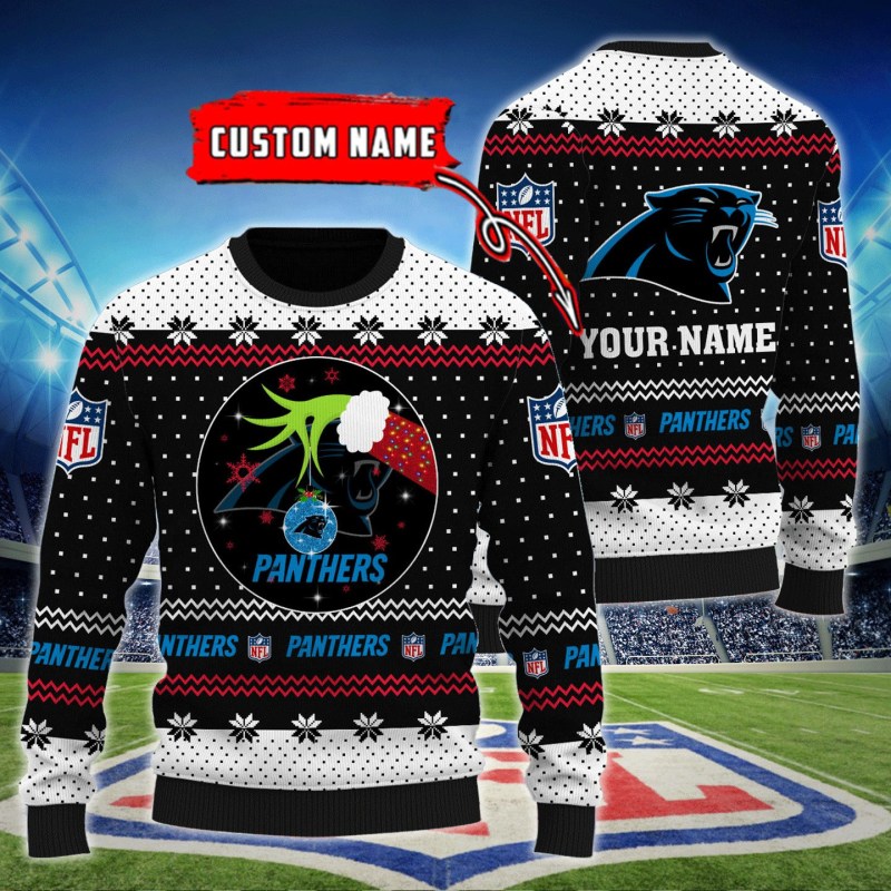 Carolina Panthers Personalized Woolen Sweater