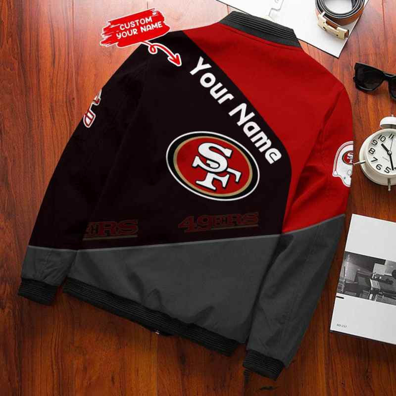 San Francisco 49ers Personalized Bomber Jacket - Back View