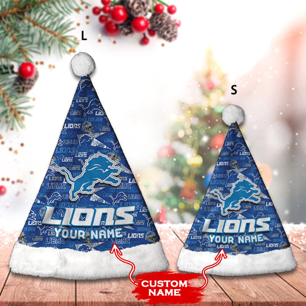 Detroit Lions Santa Hat
