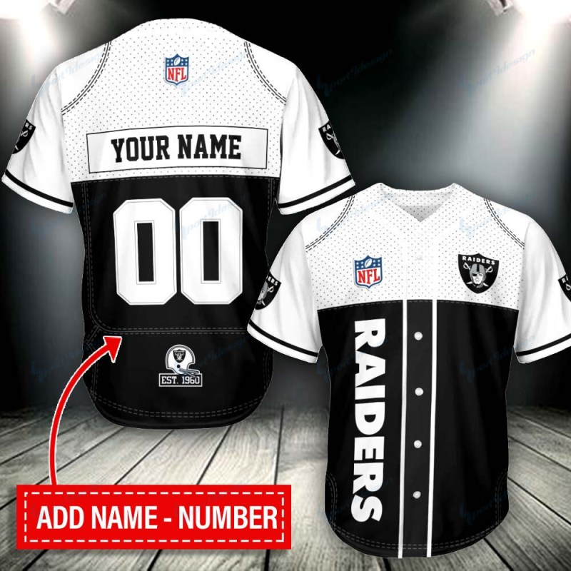 Las Vegas Raiders Personalized Baseball Jersey