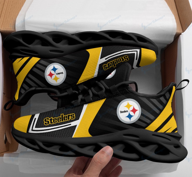 Pittsburgh Steelers Yezy Running Sneakers Close-Up