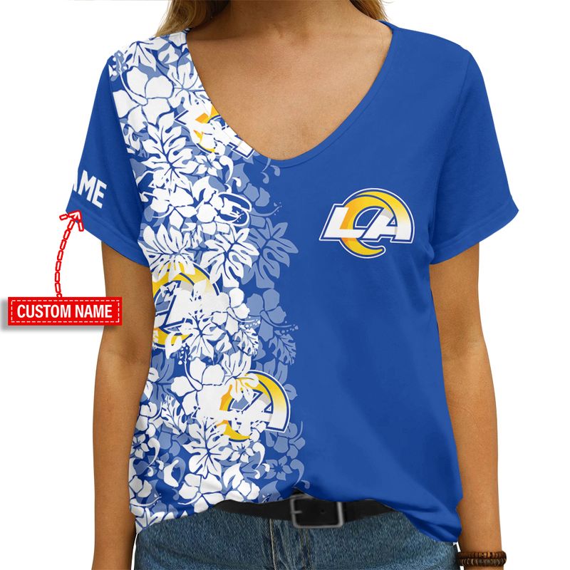 Los Angeles Rams V-neck Women T-shirt Image 3