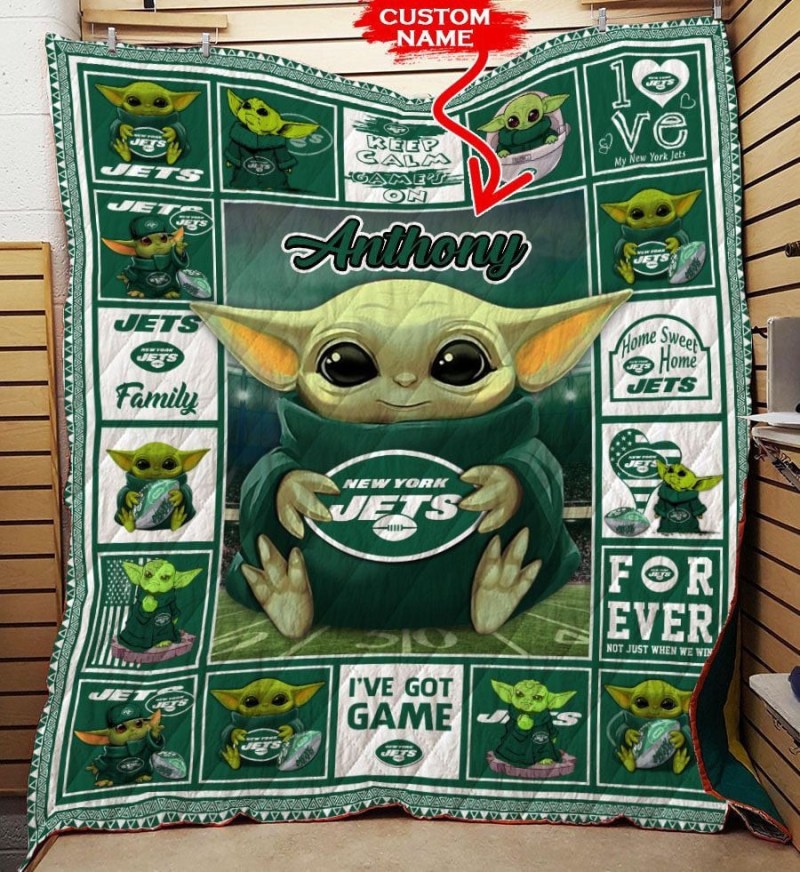New York Jets Personalized Premium Quilt Lifestyle