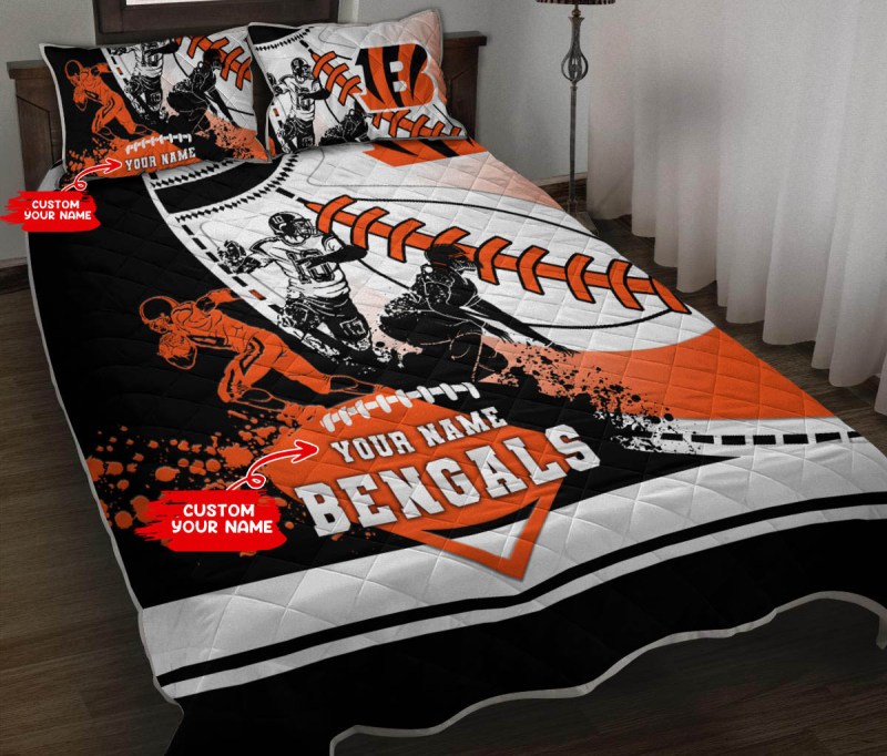 Cincinnati Bengals Personalized Quilt Set