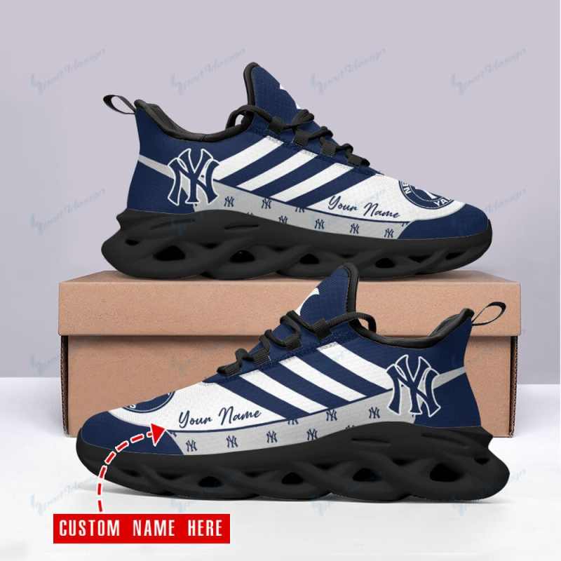 New York Yankees Personalized Yezy Running Sneakers Front View