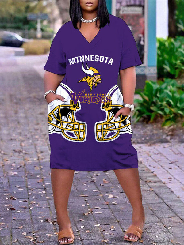 Minnesota Vikings V-neck Dress