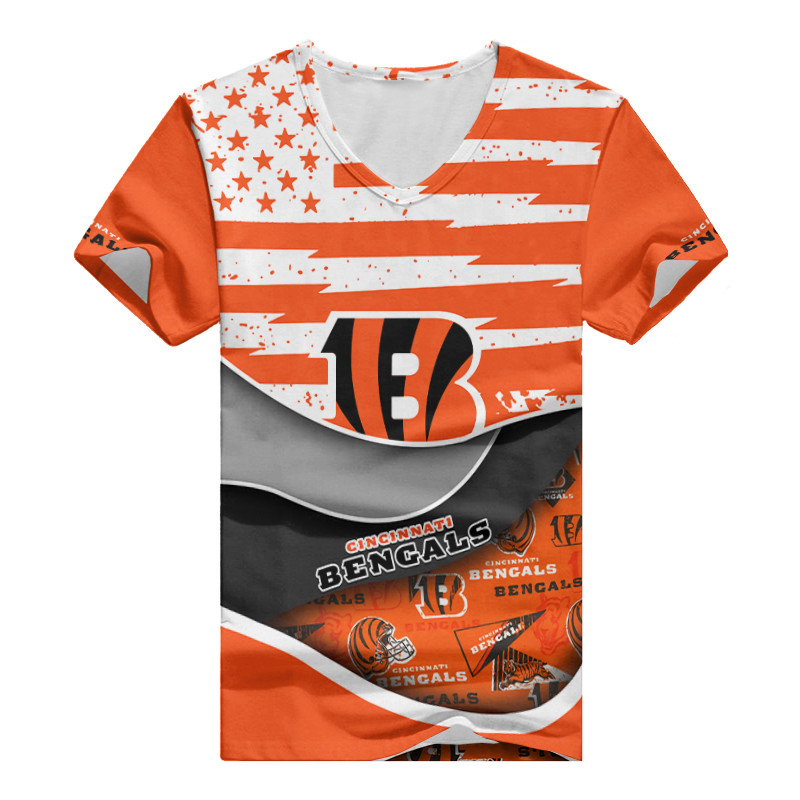 Cincinnati Bengals Summer V-neck Women T-shirt