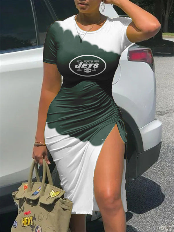 New York Jets Slit Bodycon Dress