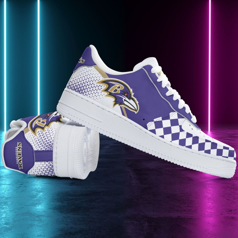 Baltimore Ravens AF1 Shoes Top View