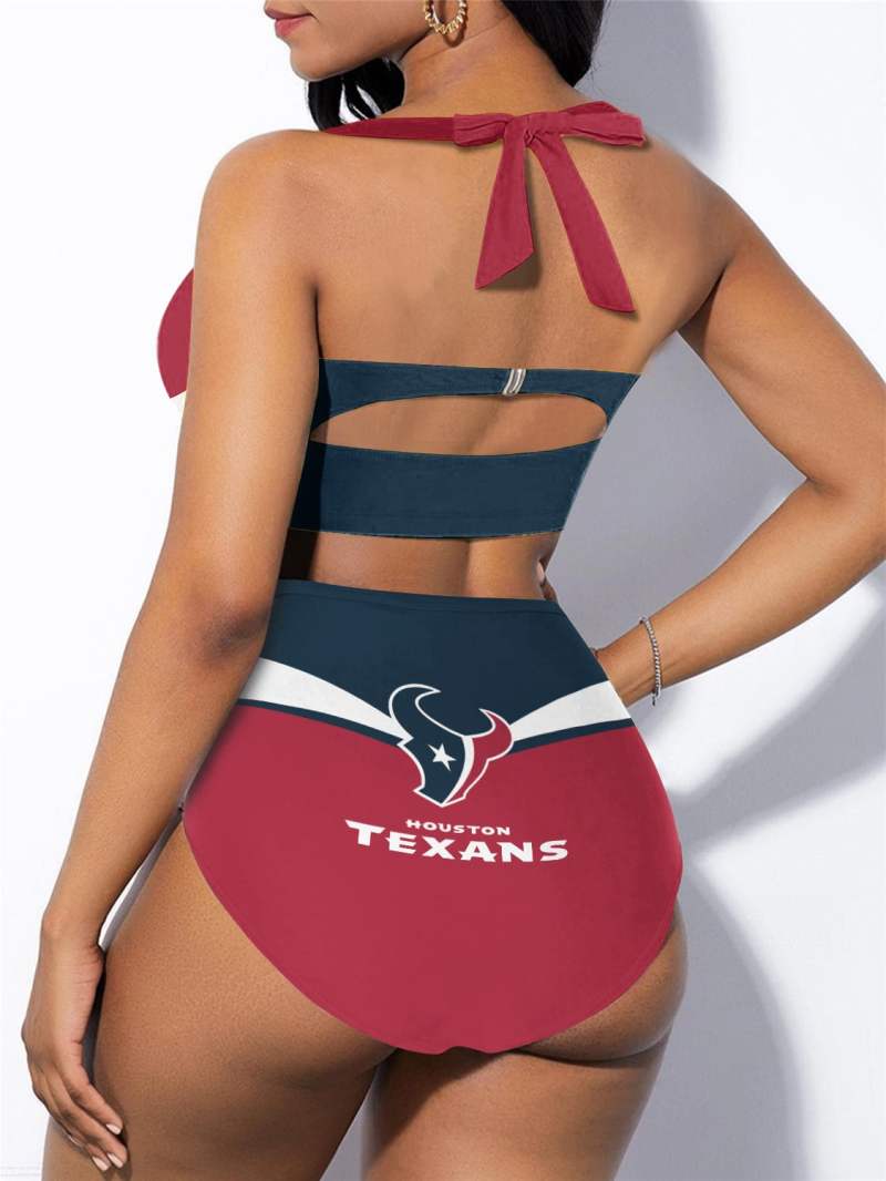 Houston Texans Sexy Print Bikini Swimsuit Back View
