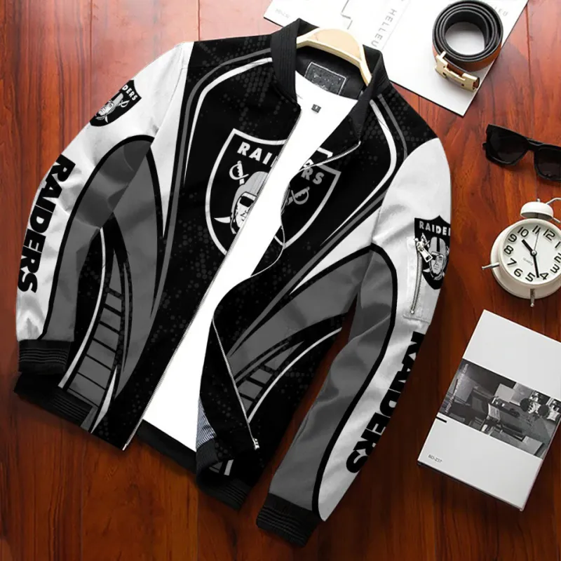 Las Vegas Raiders Personalized Bomber Jacket Detail