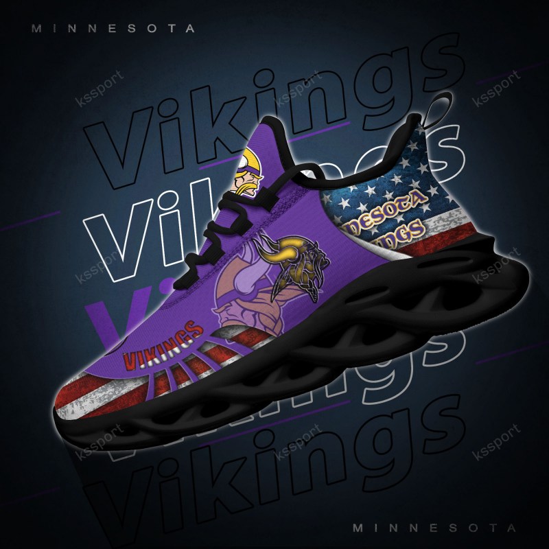 Minnesota Vikings Yezy Running Sneakers Back View