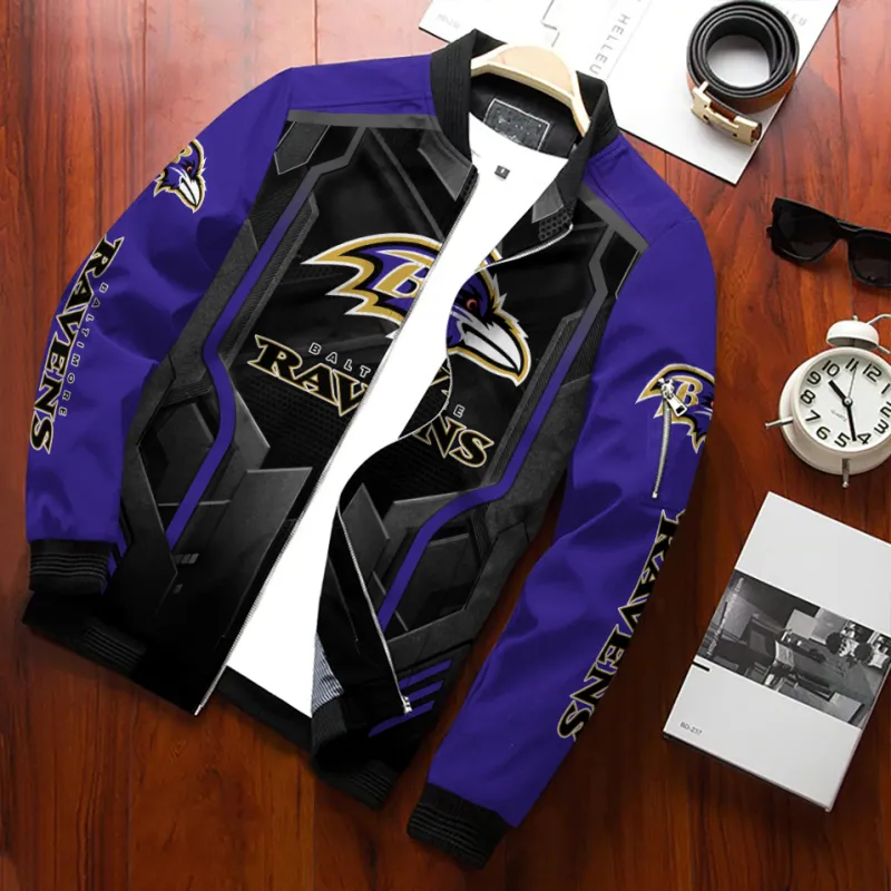 Baltimore Ravens Bomber Jacket Front View