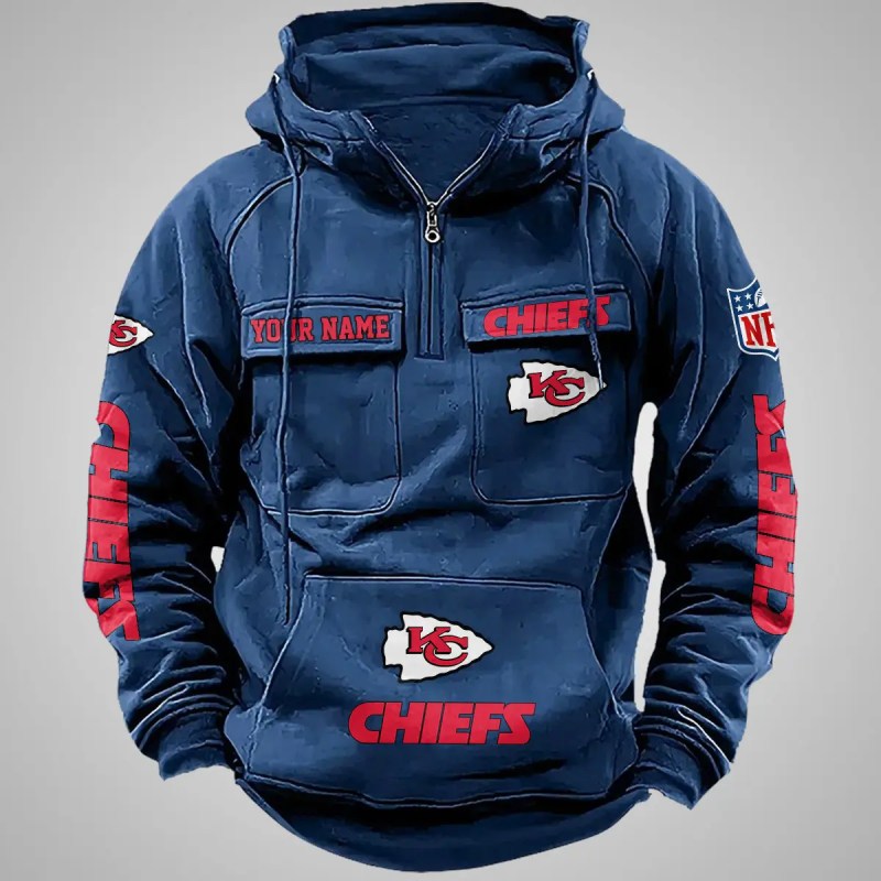 Kansas City Chiefs Multi-Pockets Zip Hoodie