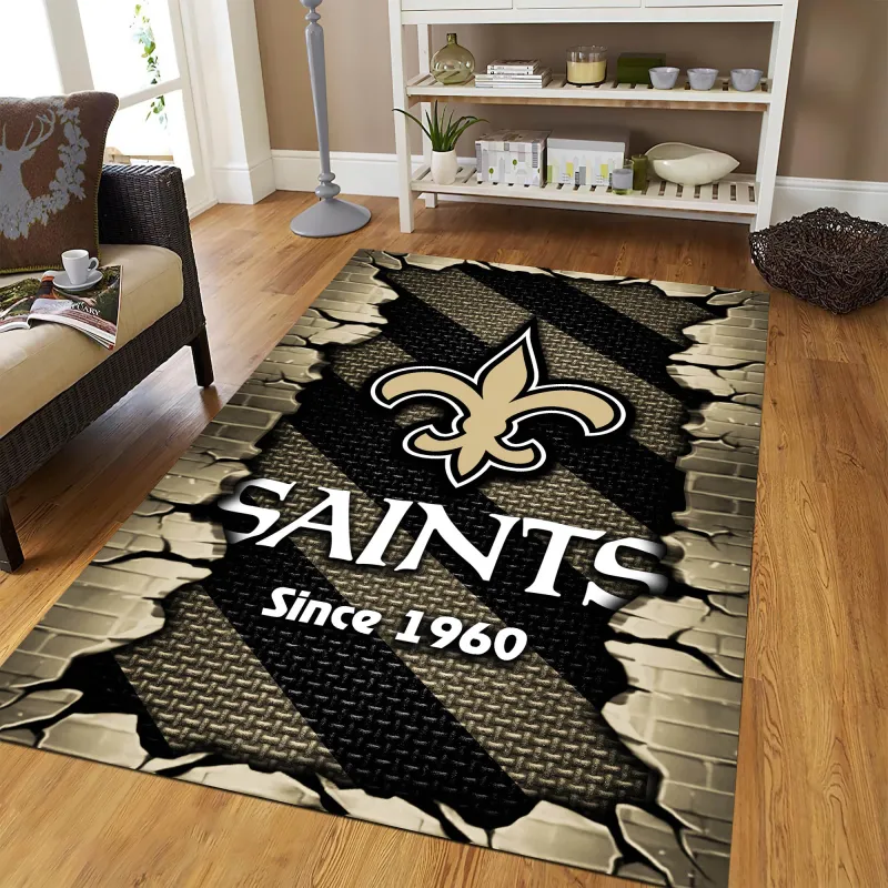 New Orleans Saints Football Rug