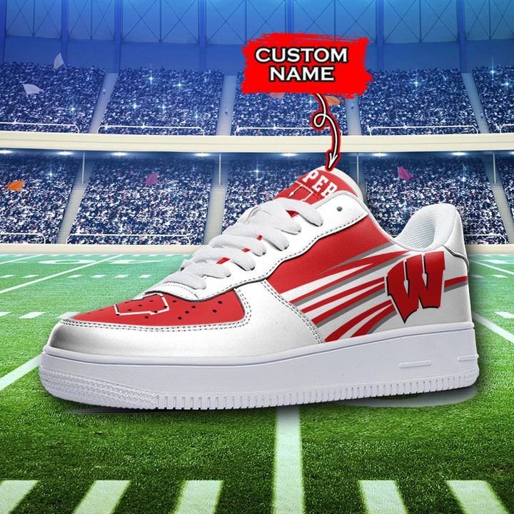 NCAA Wisconsin Badgers Custom Name Air Force 1 - Side View