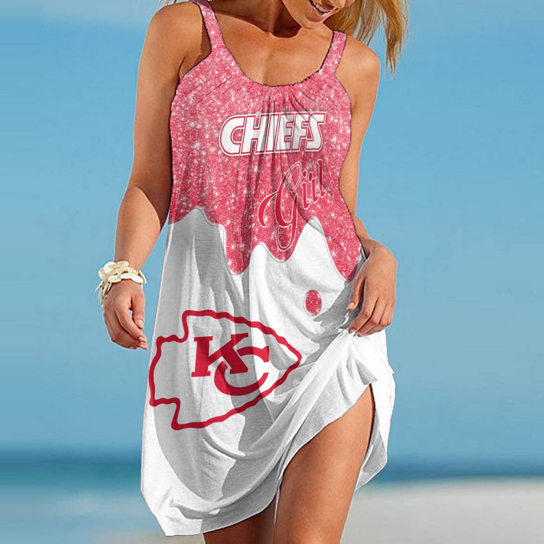Kansas City Chiefs Beach Dress Mockup