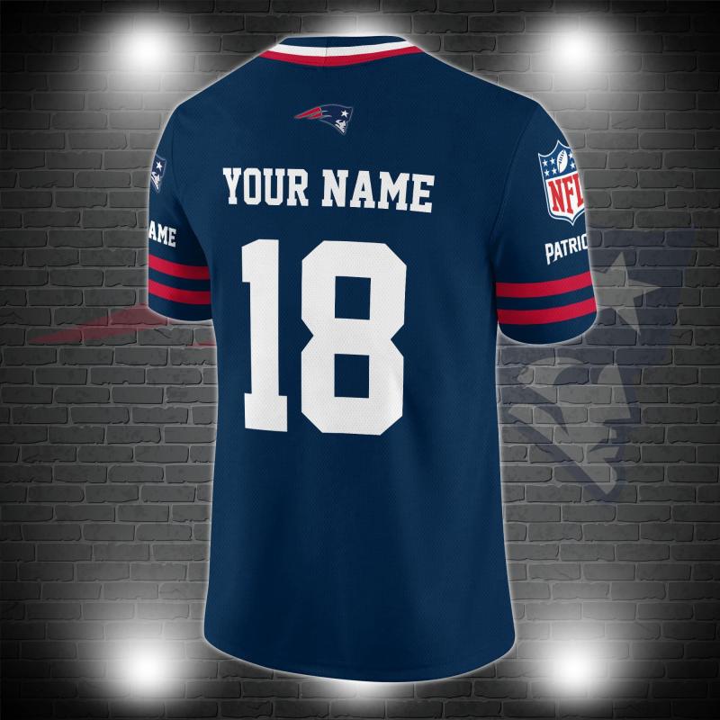 New England Patriots V-neck Football Jersey Back