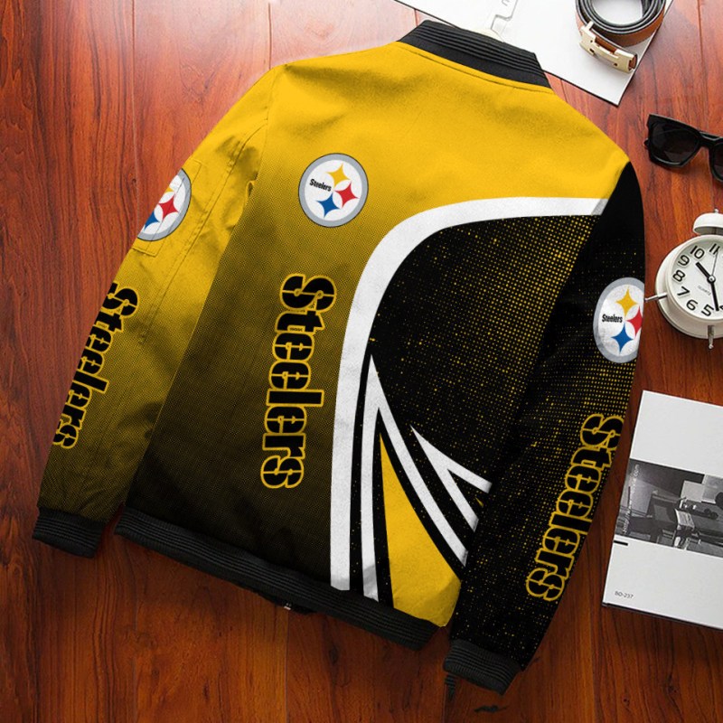 Pittsburgh Steelers Bomber Jacket Back View