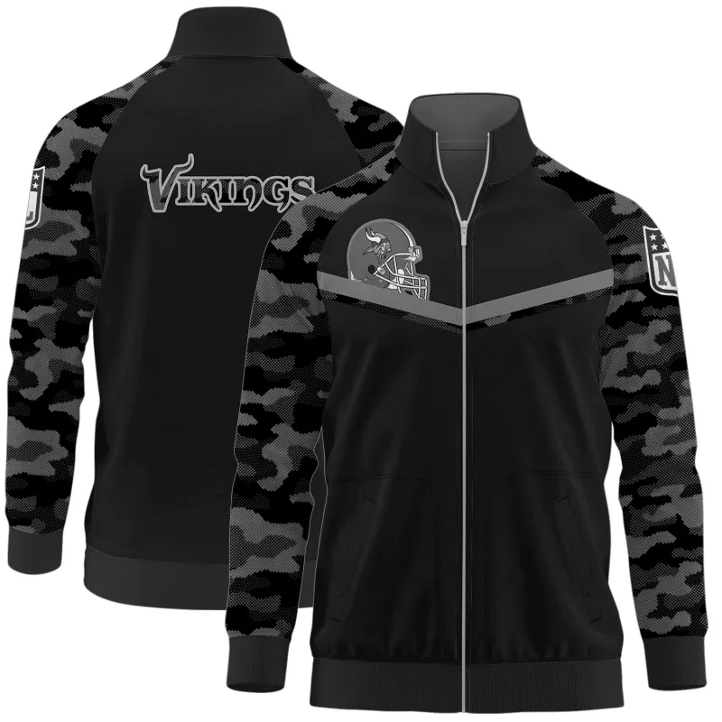Minnesota Vikings Premium Unisex Camo Stand Collar Jacket