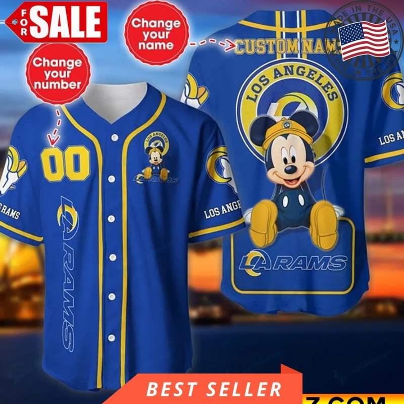 Los Angeles Rams Personalized Baseball Jersey