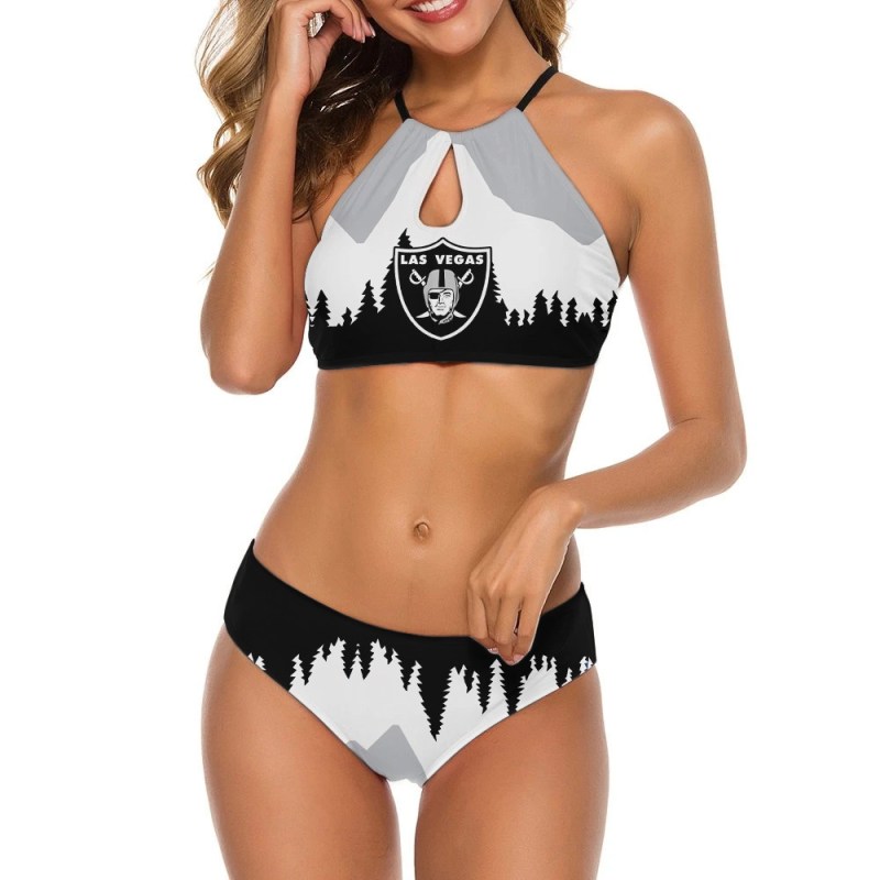Las Vegas Raiders Women's Cami Keyhole One-piece Swimsuit