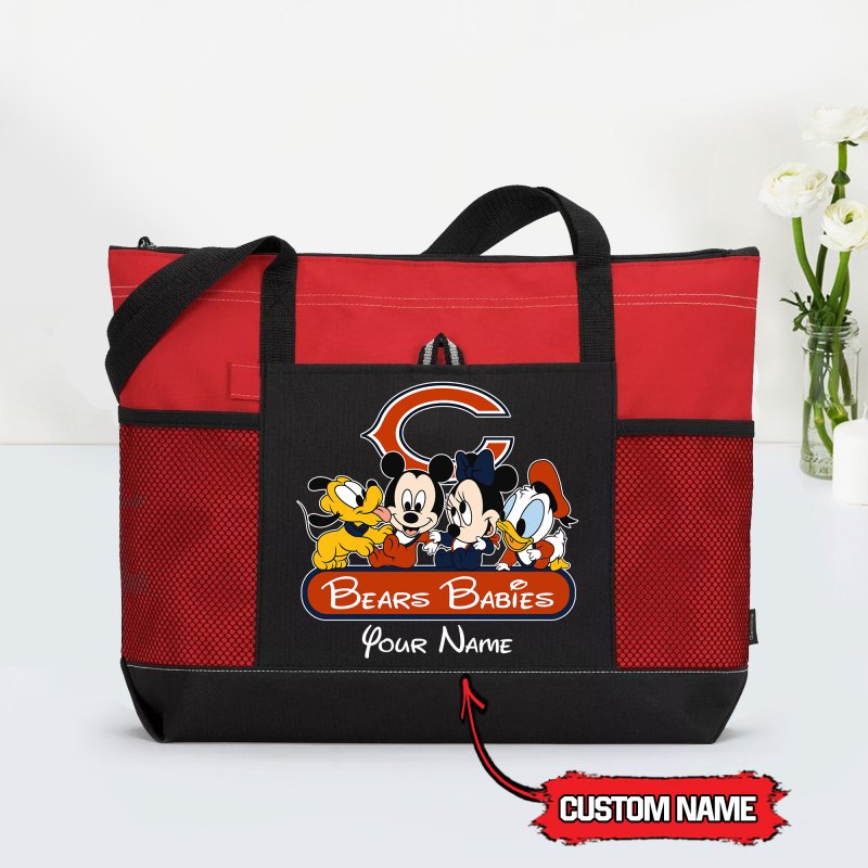 Red Chicago Bears Tote Bag