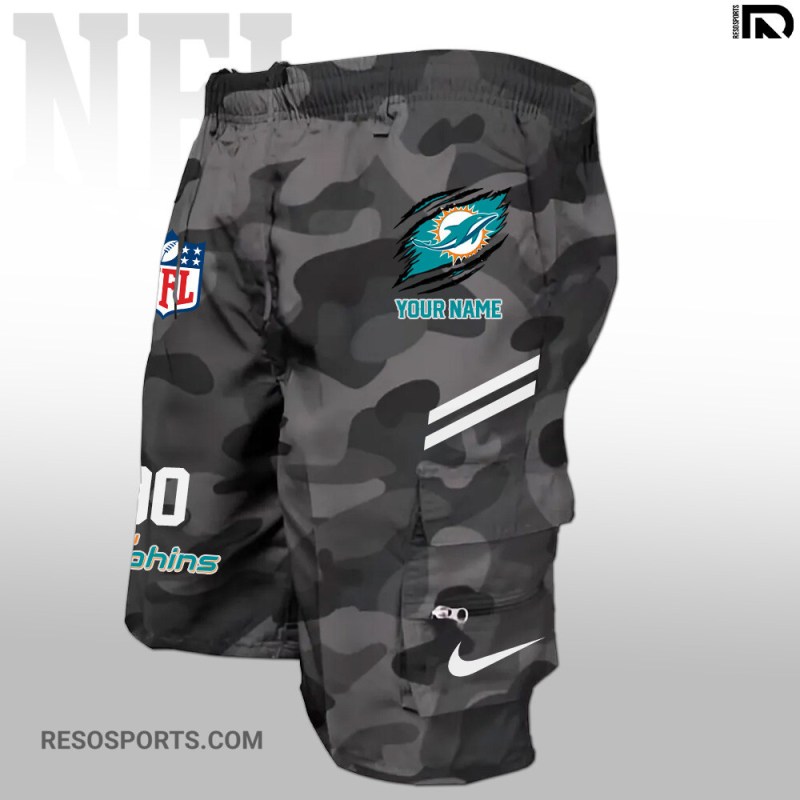 Miami Dolphins Multi-Pockets Shorts - Side View
