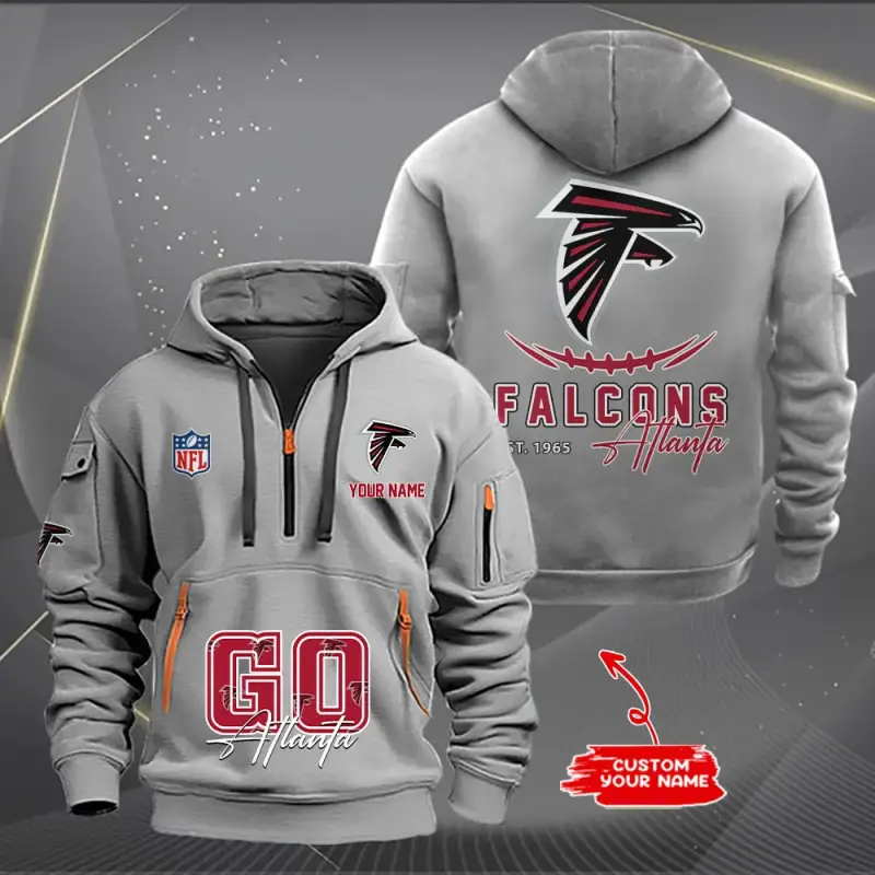 Atlanta Falcons New Personalized Quarter Zip Hoodie Limited Edition AZBTQZH000159