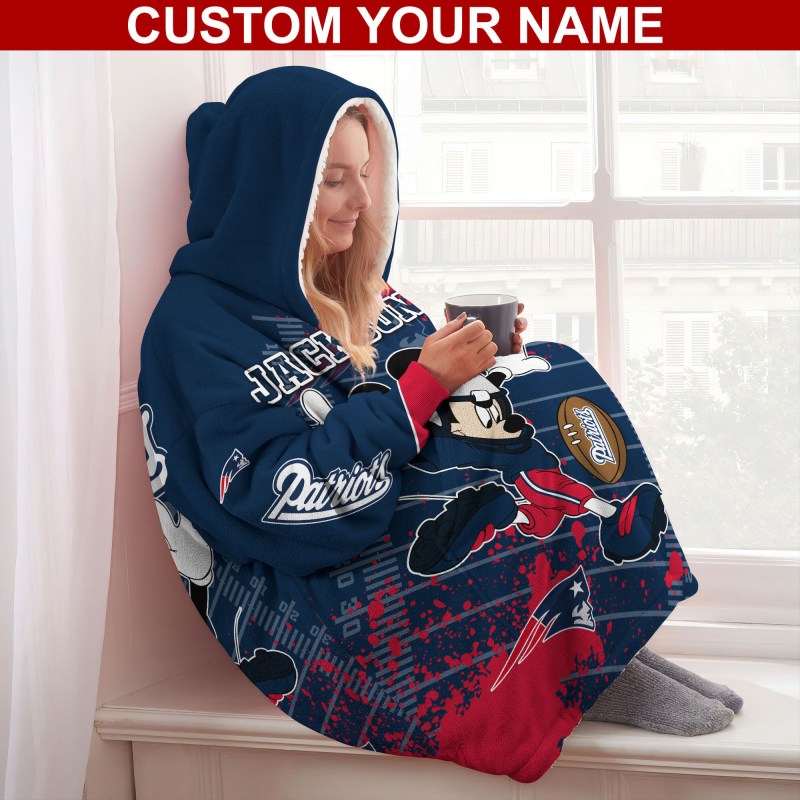 New England Patriots Personalized Snug Hoodie Back