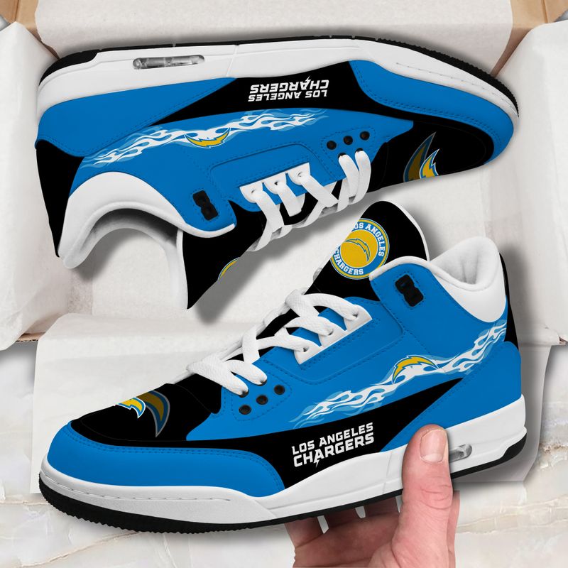 Los Angeles Chargers JD03 Genuine Leather Shoes Front View
