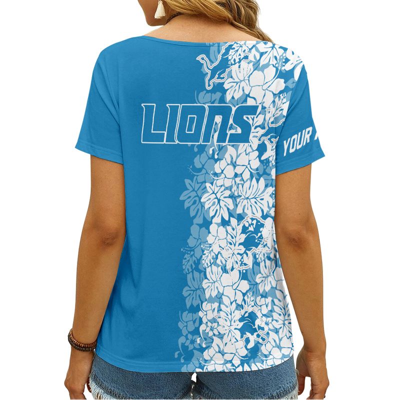 Detroit Lions Personalized V-neck T-shirt 3