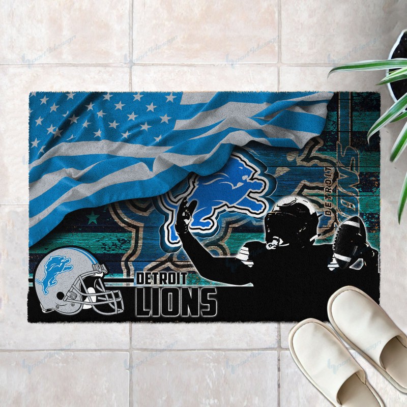 Detroit Lions Doormat Front View