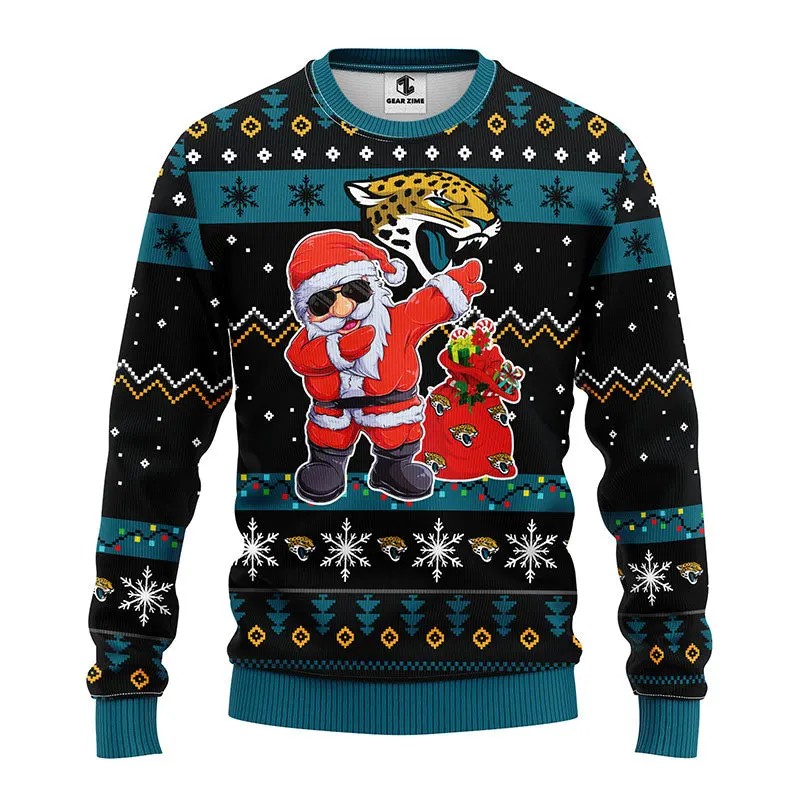 Jacksonville Jaguars Dabbing Santa Claus Ugly Christmas Sweater