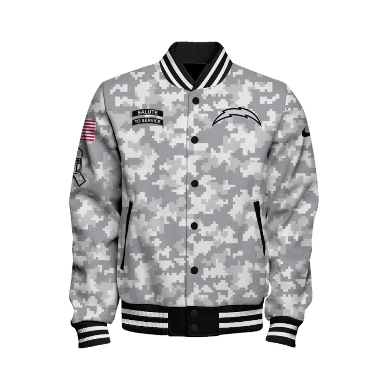 Los Angeles Chargers Varsity Jacket Side View