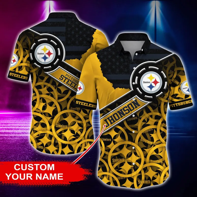 Pittsburgh Steelers Personalized Button Shirt
